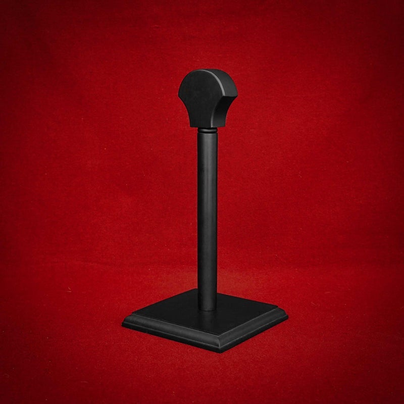 Mythrojan Wooden Helmet Stand Solid Medieval Roman Viking Helmet Display Stand Mask Display Templar Spartan Cosplay Larp Knight Stand Black - Image 4